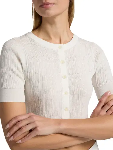 A.L.C. Women's Lottie Short-Sleeve Crop Cardigan | Thumbnail 6