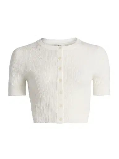 A.L.C. Women's Lottie Short-Sleeve Crop Cardigan | Thumbnail 1