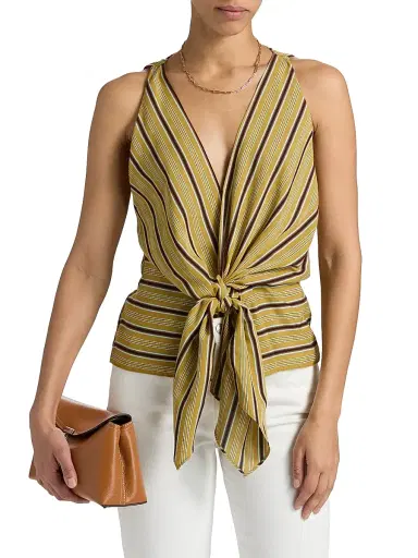 A.L.C. Women's Elle Striped Tie-Waist Top | Thumbnail 3 A.L.C. Women's Elle Striped Tie-Waist Top | Thumbnail 3