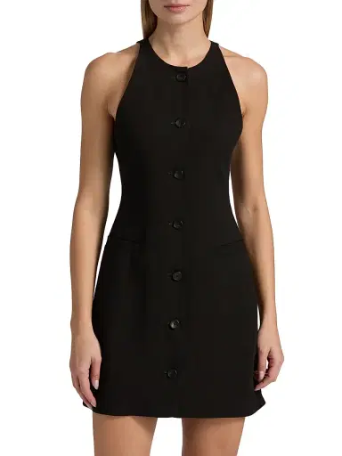 A.L.C. Women's Suri Linen-Blend Minidress - Black - Size 6 | Thumbnail 3