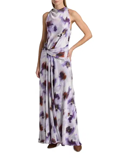 A.L.C. Women's Skylar Abstract-Print Gown - Lilac Multi - Size 14 | Thumbnail 2