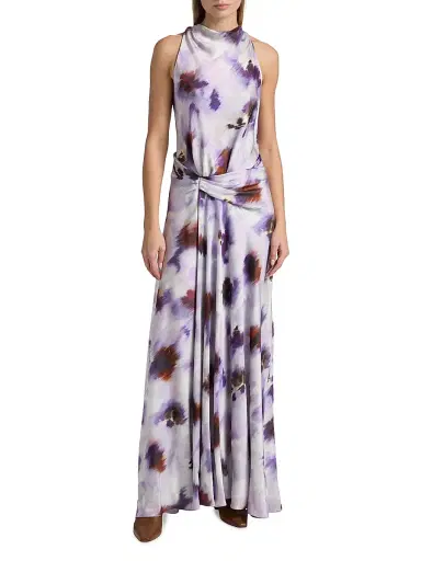 A.L.C. Women's Skylar Abstract-Print Gown - Lilac Multi - Size 14 | Thumbnail 3
