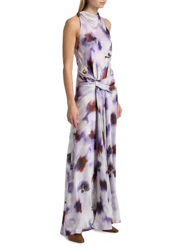 A.L.C. Women's Skylar Abstract-Print Gown - Lilac Multi - Size 14 | Thumbnail 4