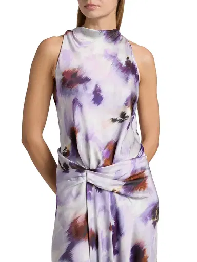 A.L.C. Women's Skylar Abstract-Print Gown - Lilac Multi - Size 14 | Thumbnail 6