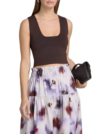 A.L.C. Women's Sera Crop Tank - Deepest Brown - Size XL | Thumbnail 3
