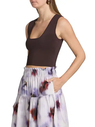 A.L.C. Women's Sera Crop Tank - Deepest Brown - Size XL | Thumbnail 4