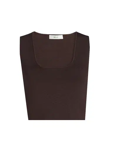A.L.C. Women's Sera Crop Tank - Deepest Brown - Size XL | Thumbnail 1