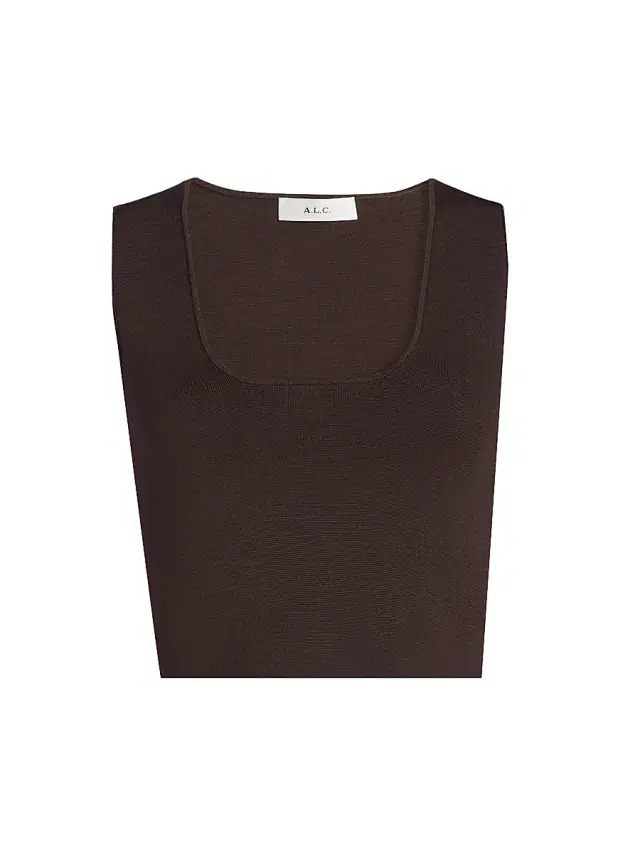 Women's Sera Crop Tank - Deepest Brown