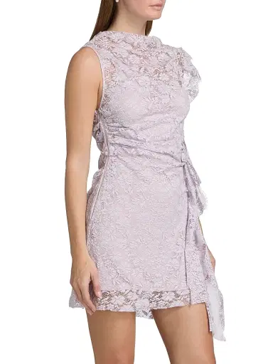A.L.C. Women's Astra Floral Lace Cotton-Blend Minidress - Lilac - Size 12 | Thumbnail 4 A.L.C. Women's Astra Floral Lace Cotton-Blend Minidress - Lilac - Size 12 | Thumbnail 4