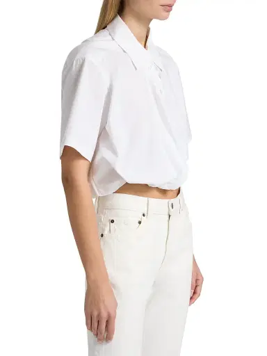 A.L.C. Women's Lily Short-Sleeve Crop Top - Bright White - Size XL | Thumbnail 4