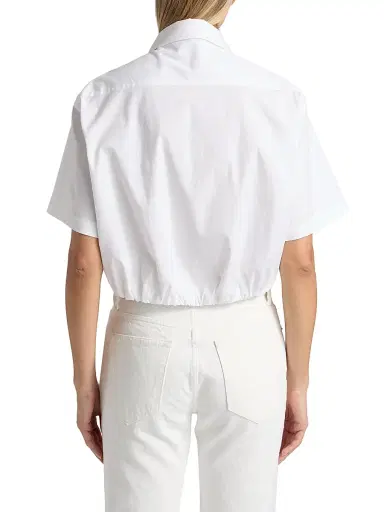 A.L.C. Women's Lily Short-Sleeve Crop Top - Bright White - Size XL | Thumbnail 5