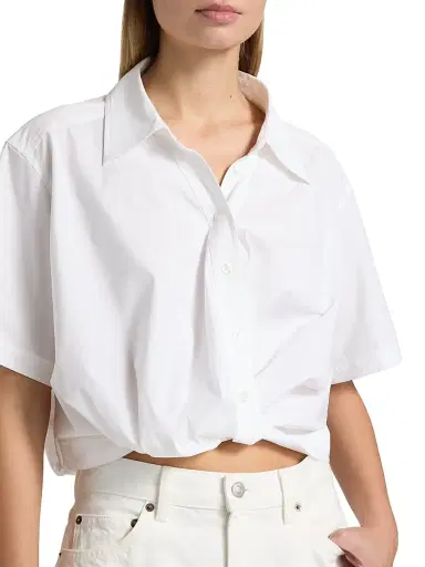 A.L.C. Women's Lily Short-Sleeve Crop Top - Bright White - Size XL | Thumbnail 6