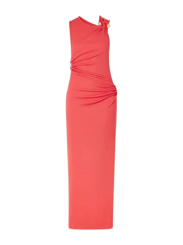 Callisto Trinity Embellished Ruched Ribbed-jersey Maxi Dress