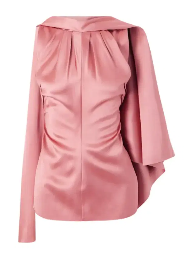 Scarf-detailed Draped Satin Top