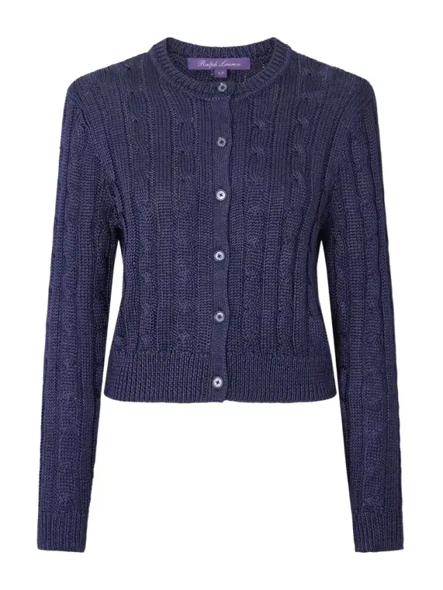 Cable-knit Silk Cardigan