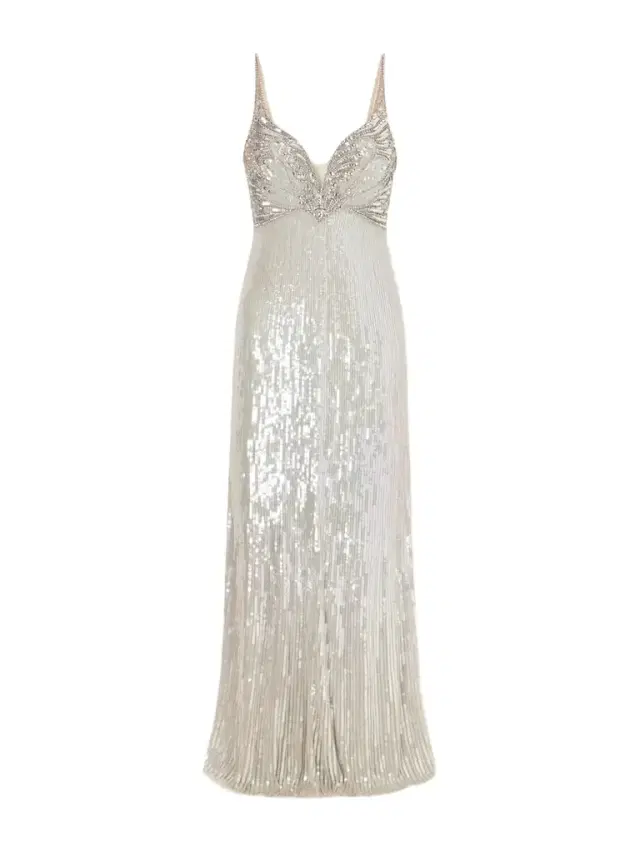 Crystal-embellished Sequined Tulle Gown