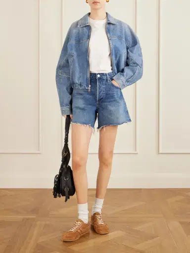 AGOLDE Nye Frayed Denim Shorts | Thumbnail 2 AGOLDE Nye Frayed Denim Shorts | Thumbnail 2