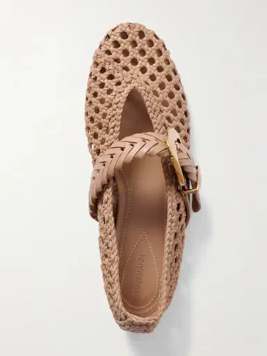Zimmermann Alchemy Woven Leather Mary Jane Ballet Flats | Thumbnail 5