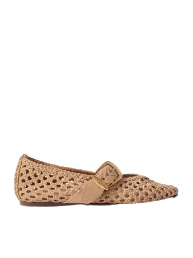 Zimmermann Alchemy Woven Leather Mary Jane Ballet Flats | Thumbnail 1