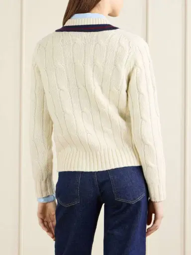 Nili Lotan Fabiana Striped Cable-knit Wool Sweater | Thumbnail 3 Nili Lotan Fabiana Striped Cable-knit Wool Sweater | Thumbnail 3
