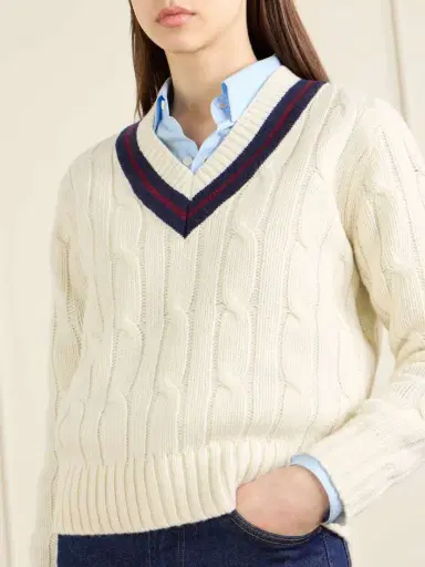 Nili Lotan Fabiana Striped Cable-knit Wool Sweater | Thumbnail 4 Nili Lotan Fabiana Striped Cable-knit Wool Sweater | Thumbnail 4