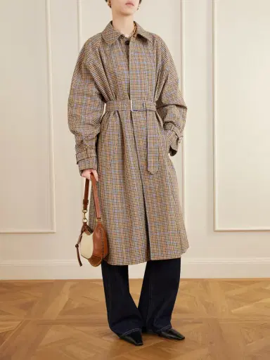 Frame Belted Checked Cotton-blend Trench Coat | Thumbnail 2 Frame Belted Checked Cotton-blend Trench Coat | Thumbnail 2