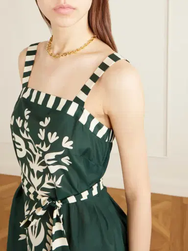 Eres Lakshya Belted Printed Cotton And Silk-blend Midi Dress | Thumbnail 4 Eres Lakshya Belted Printed Cotton And Silk-blend Midi Dress | Thumbnail 4