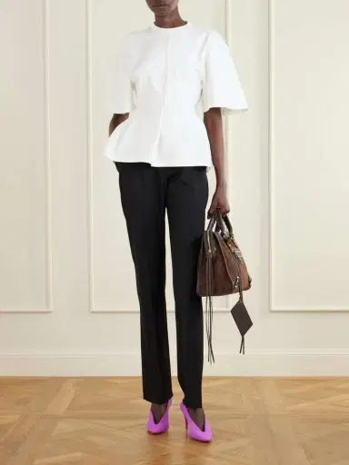 Balenciaga Le City Studded Leather-trimmed Suede Shoulder Bag | Thumbnail 3