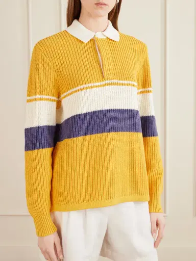 Aimé Leon Dore Striped Ribbed-knit Cotton Polo Shirt | Thumbnail 3 Aimé Leon Dore Striped Ribbed-knit Cotton Polo Shirt | Thumbnail 3