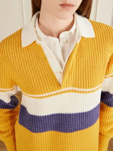 Aimé Leon Dore Striped Ribbed-knit Cotton Polo Shirt | Thumbnail 5 Aimé Leon Dore Striped Ribbed-knit Cotton Polo Shirt | Thumbnail 5