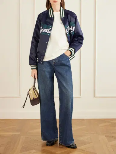 Aimé Leon Dore Logo-embroidered Satin Padded Varsity Jacket | Thumbnail 2