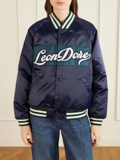 Aimé Leon Dore Logo-embroidered Satin Padded Varsity Jacket | Thumbnail 3