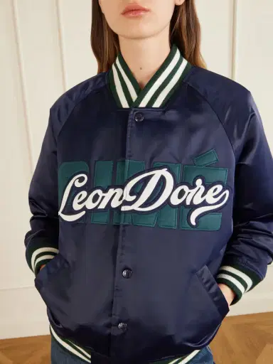 Aimé Leon Dore Logo-embroidered Satin Padded Varsity Jacket | Thumbnail 5