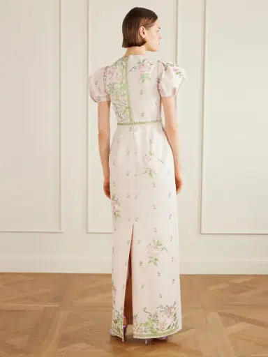 Erdem Floral-embroidered Cotton-faille Gown | Thumbnail 3