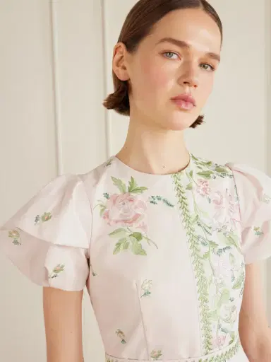 Erdem Floral-embroidered Cotton-faille Gown | Thumbnail 4