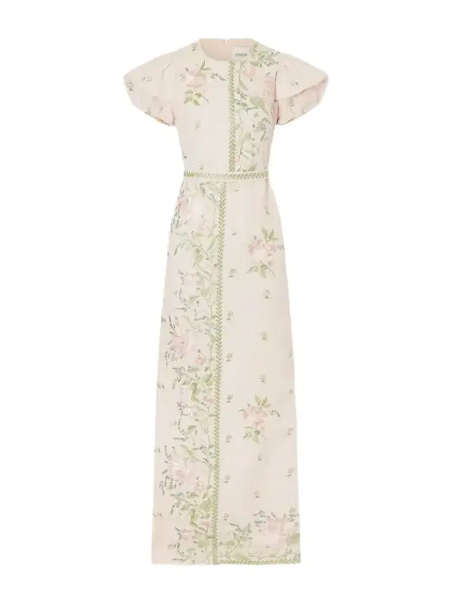 Floral-embroidered Cotton-faille Gown