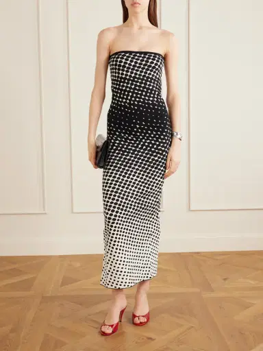 Christopher John Rogers Strapless Polka-dot Knitted Maxi Dress | Thumbnail 2 Christopher John Rogers Strapless Polka-dot Knitted Maxi Dress | Thumbnail 2