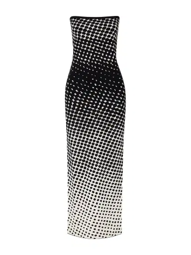Christopher John Rogers Strapless Polka-dot Knitted Maxi Dress | Thumbnail 1 Christopher John Rogers Strapless Polka-dot Knitted Maxi Dress | Thumbnail 1