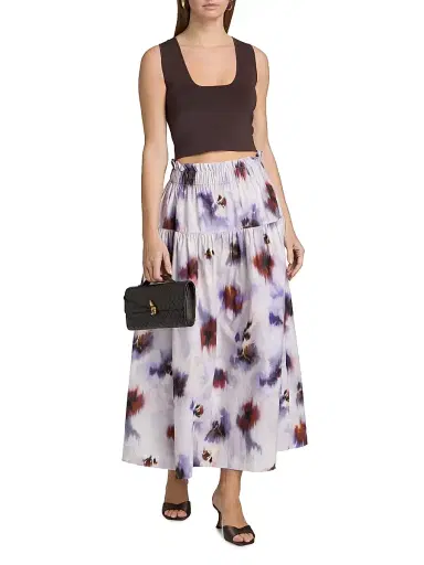 A.L.C. Women's Jayden Floral Cotton Maxi Skirt - Lilac Multi - Size XL | Thumbnail 2