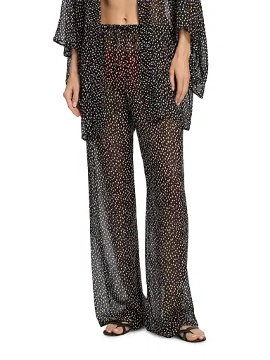 Nili Lotan Women's Clea Wild Dot Silk Drawstring Pants | Thumbnail 3