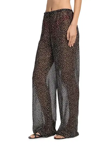 Nili Lotan Women's Clea Wild Dot Silk Drawstring Pants | Thumbnail 4