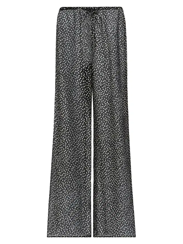 Nili Lotan Women's Clea Wild Dot Silk Drawstring Pants - Wild Dot