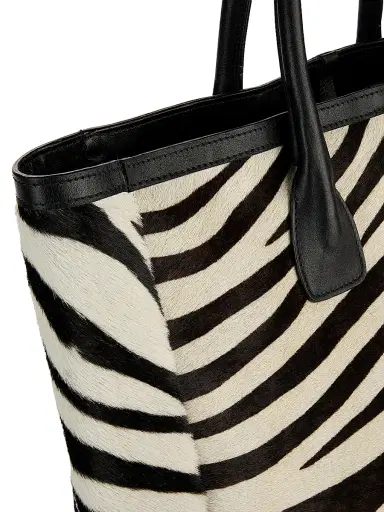 Nili Lotan Women's Freddie Zebra-Print Calf Hair Tote Bag - Ivory Black Zebra Print | Thumbnail 5 Nili Lotan Women's Freddie Zebra-Print Calf Hair Tote Bag - Ivory Black Zebra Print | Thumbnail 5