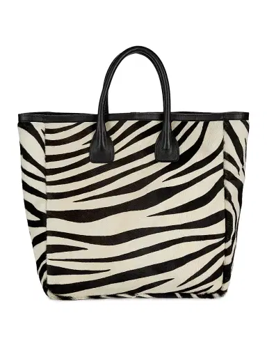 Nili Lotan Women's Freddie Zebra-Print Calf Hair Tote Bag - Ivory Black Zebra Print | Thumbnail 1 Nili Lotan Women's Freddie Zebra-Print Calf Hair Tote Bag - Ivory Black Zebra Print | Thumbnail 1