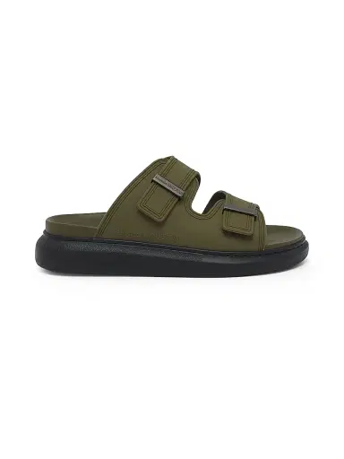Alexander McQueen Men's Hybrid Double-Buckle Sandals - Green - Size 6 | Thumbnail 1