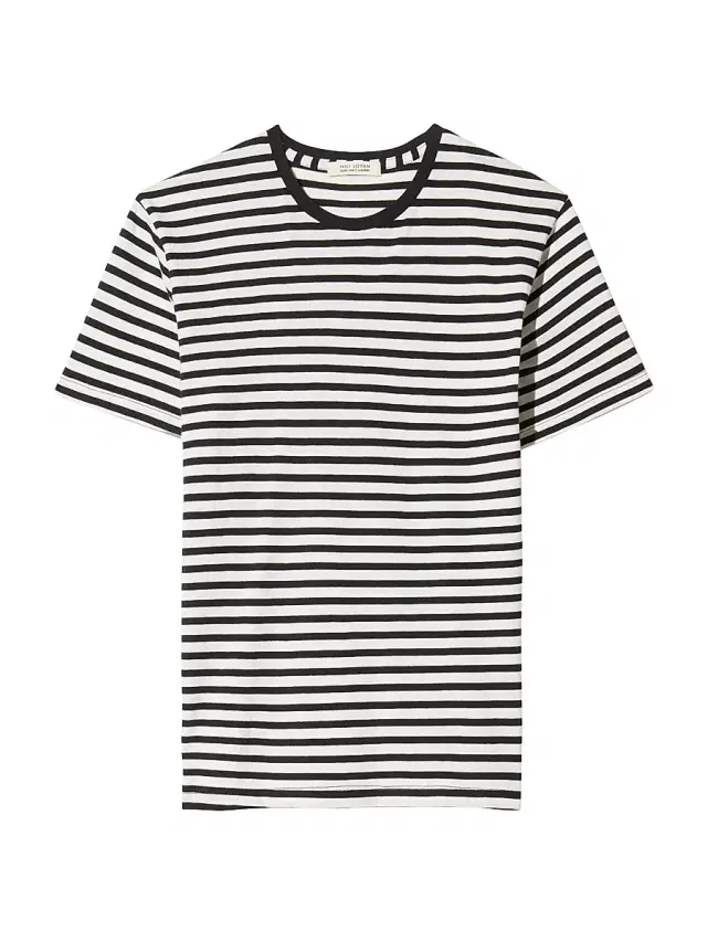 Nili Lotan Men's Pierre Striped Cotton T-Shirt - Black  Stripe