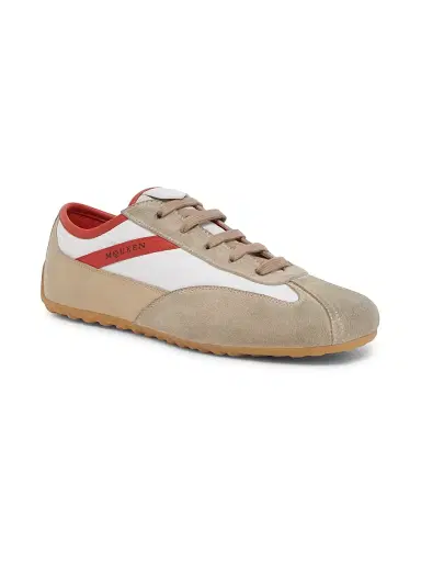 Alexander McQueen Men's Boxe Suede & Nylon Low-Top Sneakers - White Beige - Size 13 | Thumbnail 2