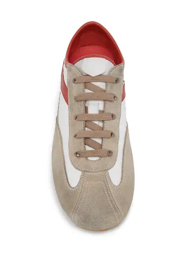 Alexander McQueen Men's Boxe Suede & Nylon Low-Top Sneakers - White Beige - Size 13 | Thumbnail 4