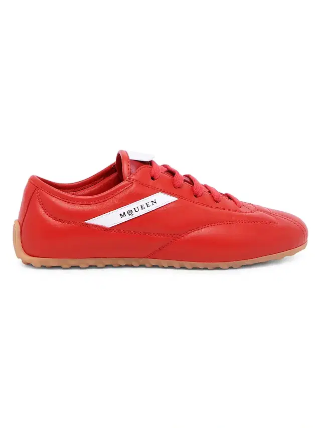 McQueen Men's Boxe Leather Low-Top Sneakers - Lipstick