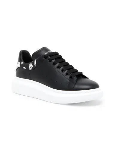 Alexander McQueen Men's Oversized Skull-Print Leather Low-Top Sneakers - Black White - Size 14 | Thumbnail 2 Alexander McQueen Men's Oversized Skull-Print Leather Low-Top Sneakers - Black White - Size 14 | Thumbnail 2